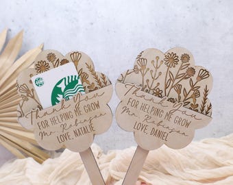 Teacher Gift Card Holder,Teacher Plant Sign,Teacher Appreciation Week,Teacher Keepsake,Helping Me Grow,Teacher Thank You Gift