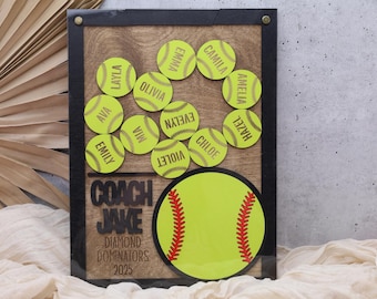 Personalized Softball Coach Gift,Softball Team Gift,Baseball Coach Gift,Team Plaque,End Season Gift,Team Appreciation Gift,Coach Sports Gift