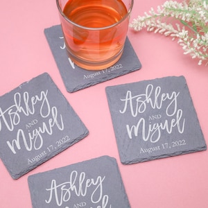 Wedding Gift,Custom Coasters,Gift for Bride,Personalized Coasters,Custom Engraved Coasters,Christmas Gift,Housewarming Gift,New Home Gift