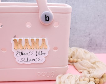 Personalized Bogg Bag Charm for Mom: Kids Names Gift