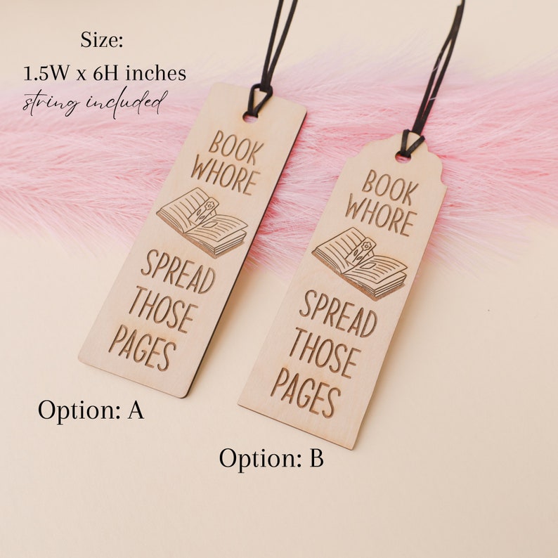 Book Whore Bookmark,Custom Bookmark,Personalized Gift,Bookmark for Women,Book Lover Gift,Gift for Her,Bday Gift,Funny Bookmark,GAG Gift bild 3