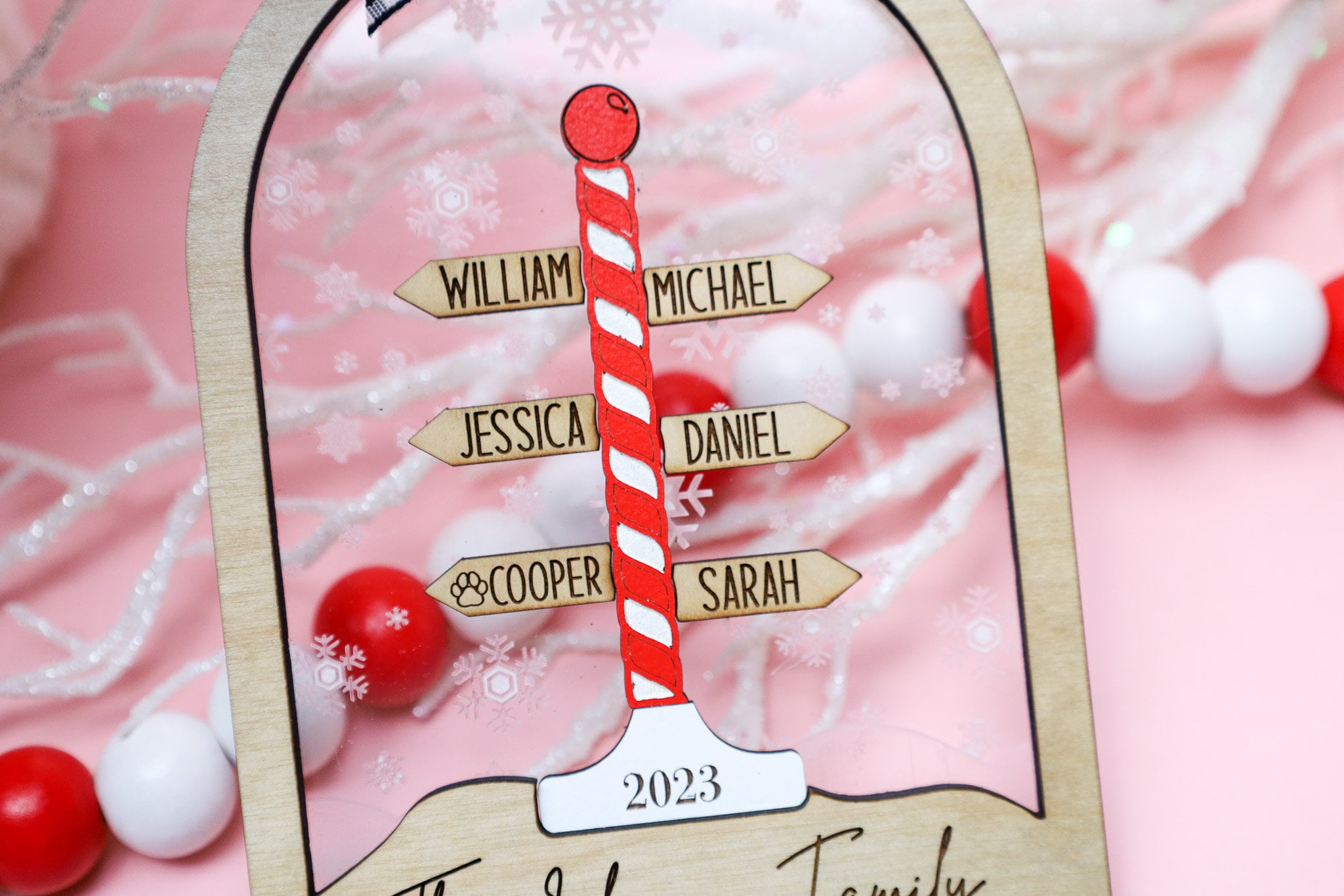 Personalized North Pole Family Christmas Ornament: Custom Wood Gift - Etsy