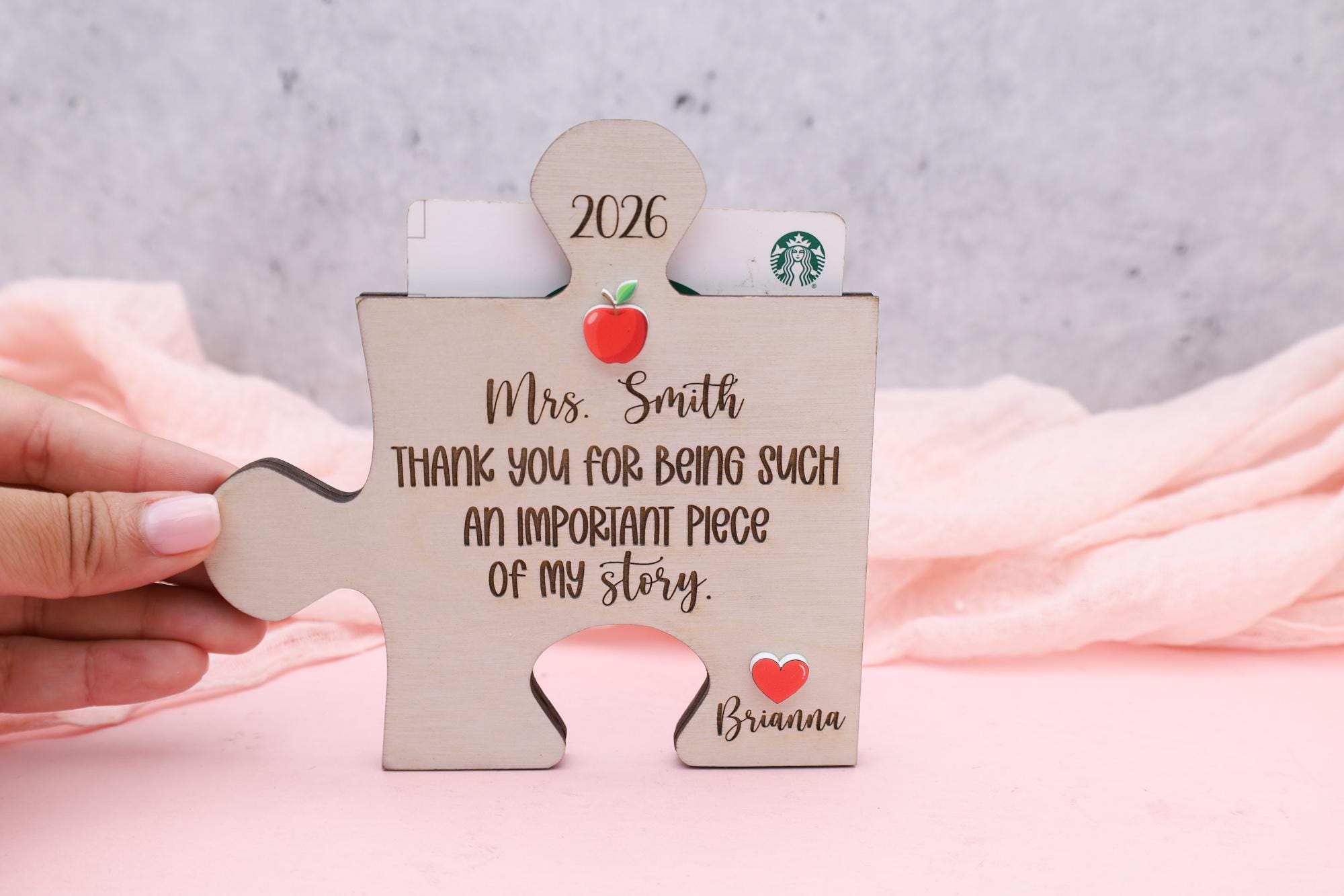 Puzzle Piece Teacher Gift Card Holder,teacher Appreciation Gift ...