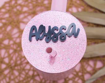 Personalized Tumbler Topper Tag: Simple Modern Name Plate