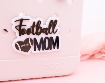 Football Mom Bogg Bag Charm-Acrylic Bag Tag