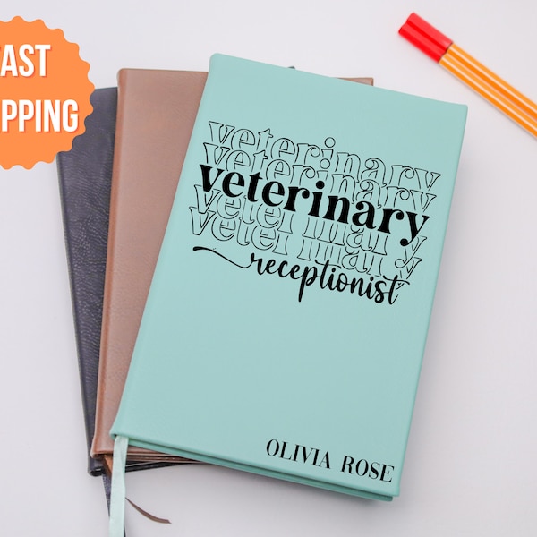 Veterinary Receptionist Gift,Personalized Notebook, Vet Receptionist Gift, Vet Tech Gift,Personalized Gift,Veterinary Staff,Employee Gift