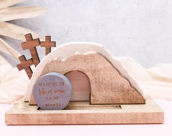 Empty Tomb, He Is Risen,Easter Display,Religious Gift,Easter Tomb,Easter Scene,Jesus Easter Decor,Easter Resurrection,Easter Decor