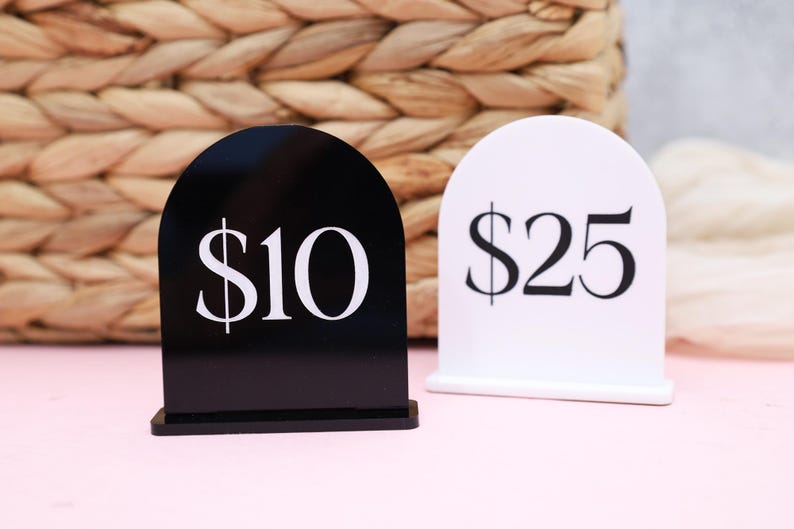 Acrylic Price Sign – Modern Tabletop Pricing Display for Shops - Etsy