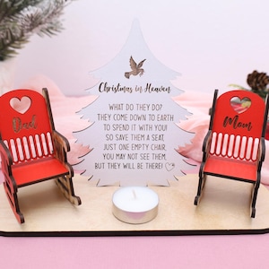 Christmas in Heaven,Christmas Memorial,Save a Chair,Memorial Ornament,Christmas Ornament,Personalized Decor,Custom Ornament,Memorial Gift