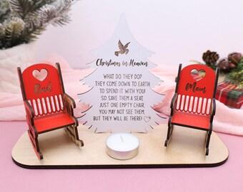 Christmas in Heaven,Christmas Memorial,Save a Chair,Memorial Ornament,Christmas Ornament,Personalized Decor,Custom Ornament,Memorial Gift