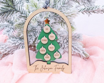 Personalized Family Tree Ornament: Engraved Holiday Keepsake
