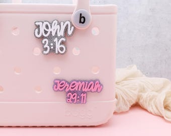 Custom Bible Verse Bogg Bag Tag: Christian Faith Charm