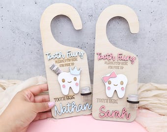 Custom Tooth Fairy Door Hanger-Kids Lost Tooth Holder