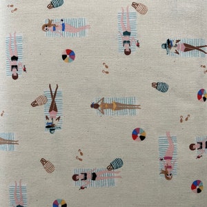 Rifle Paper Co Amalfi Sun Girls in Natural Unbleached Cotton by Cotton + Steel