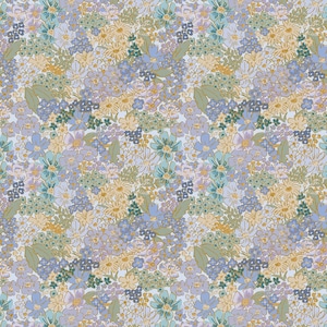 Rifle Paper Co English Rose Mimi in Blue Metallic by Cotton + Steel