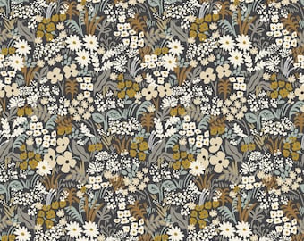 Rifle Paper Co Meadow in Grey Multi Metallic Cotton by Cotton + Steel