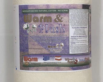 Warm and Plush Cotton Batting by the yard - 45" wide