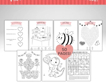 Pack d'activités pour enfants Saint-Valentin | Jeux, labyrinthes, mots-clés et feuilles de calcul imprimables pour la Saint-Valentin