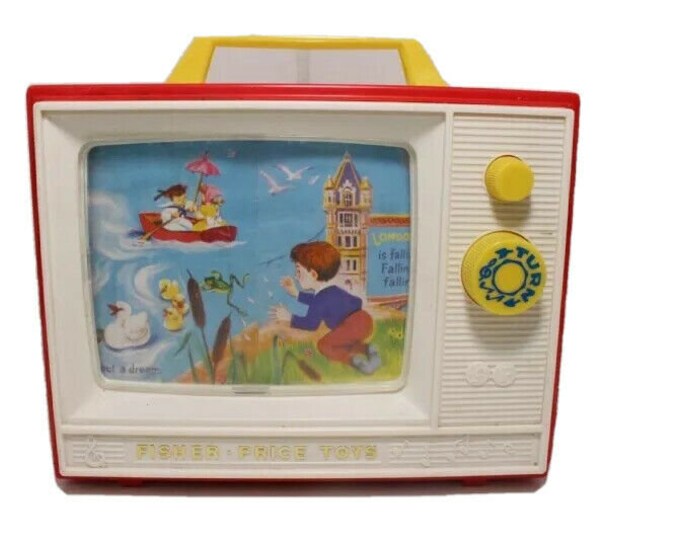 Vintage Fisher Price Giant Screen Music Box TV Etsy