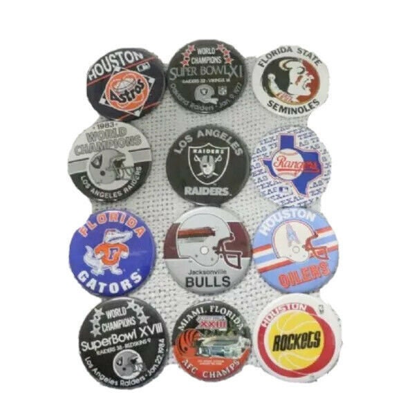 12 NFL Football Team Button Pins Lot Etsy