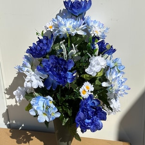 Blue and White Spring Flower Bouquet
