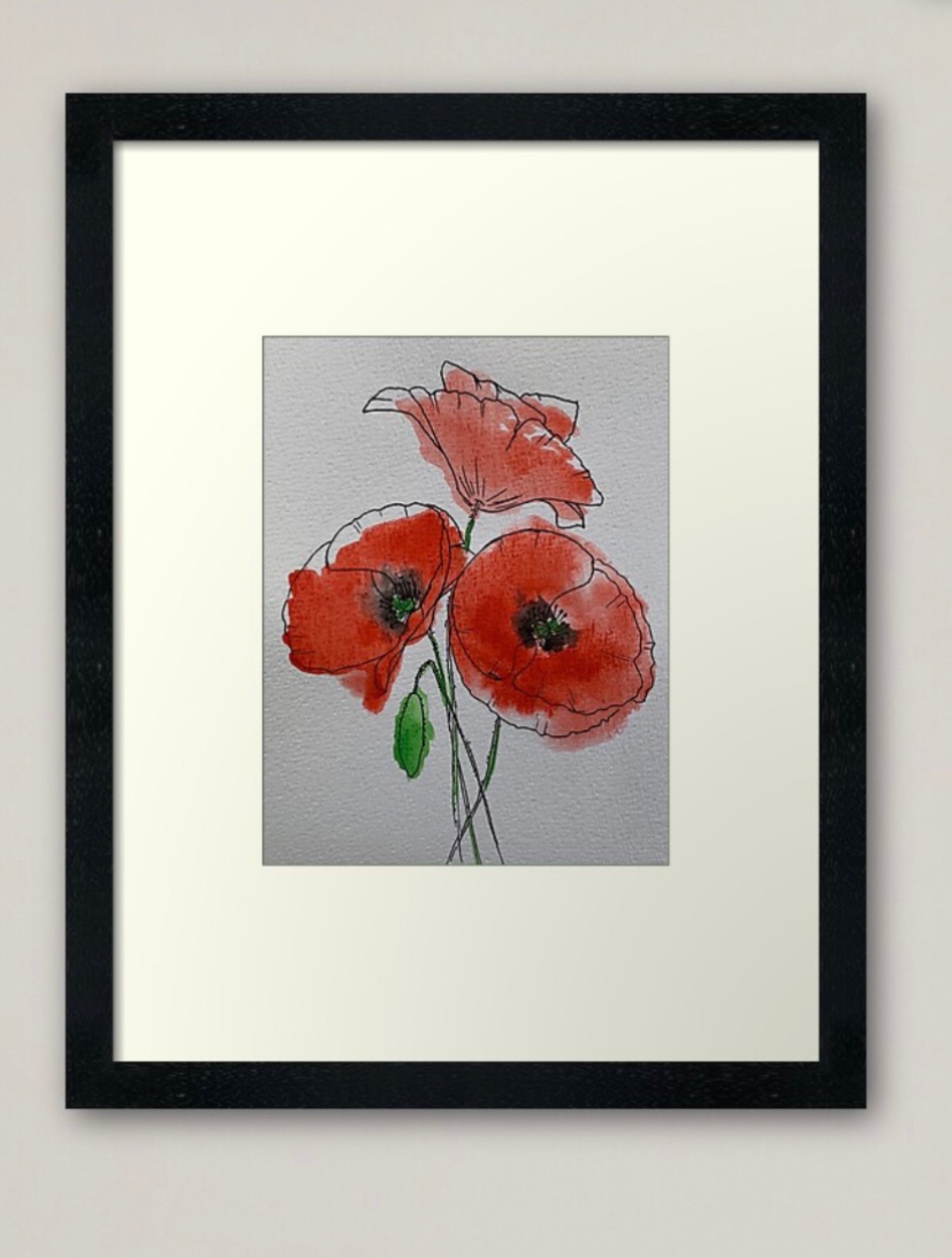 ポピー 絵画 花 オリジナル 水彩画 イラスト スケッチ アート ポピー 絵画 花 オリジナル 水彩画 イラスト スケッチ アート