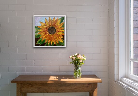 油絵 絵画 【sunflower】 Sunflower and Butterfly Painting by Olha Darchuk