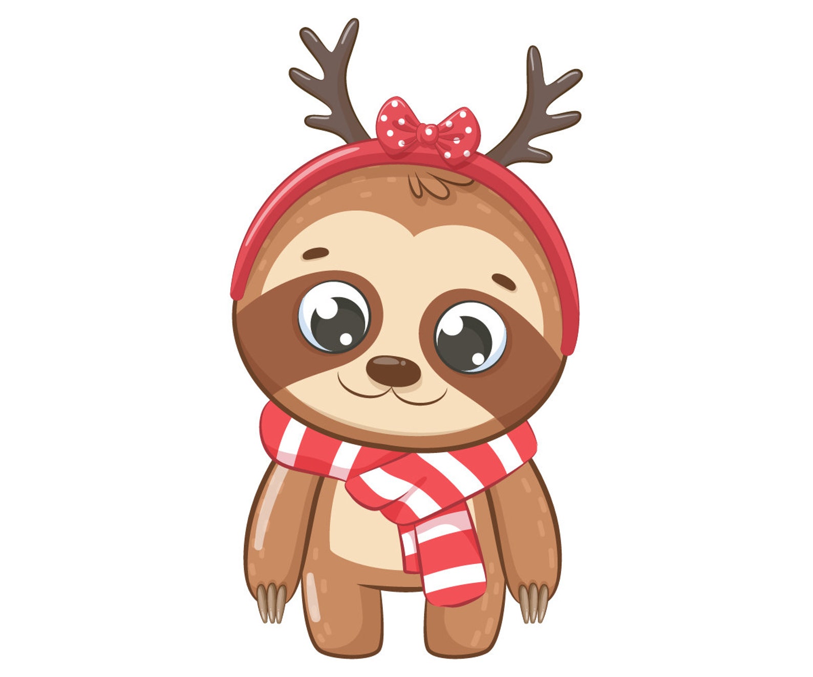 Christmas PNG Cute Baby Sloth Clipart New Year clipart | Etsy