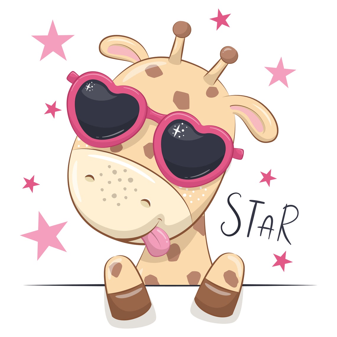 Baby Girl Clipart Cute Animal Clip Art EPS PNG JPEG Cute Etsy