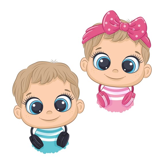 Cute Baby Boy And Girl Clipart Png Eps Jpeg Music Digital Etsy Cute Baby Boy And Girl Clipart Png Eps Jpeg Music Digital Etsy