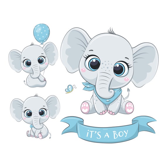 Elephant Baby Shower Clipart Png Jpeg Eps Elephant Baby Etsy