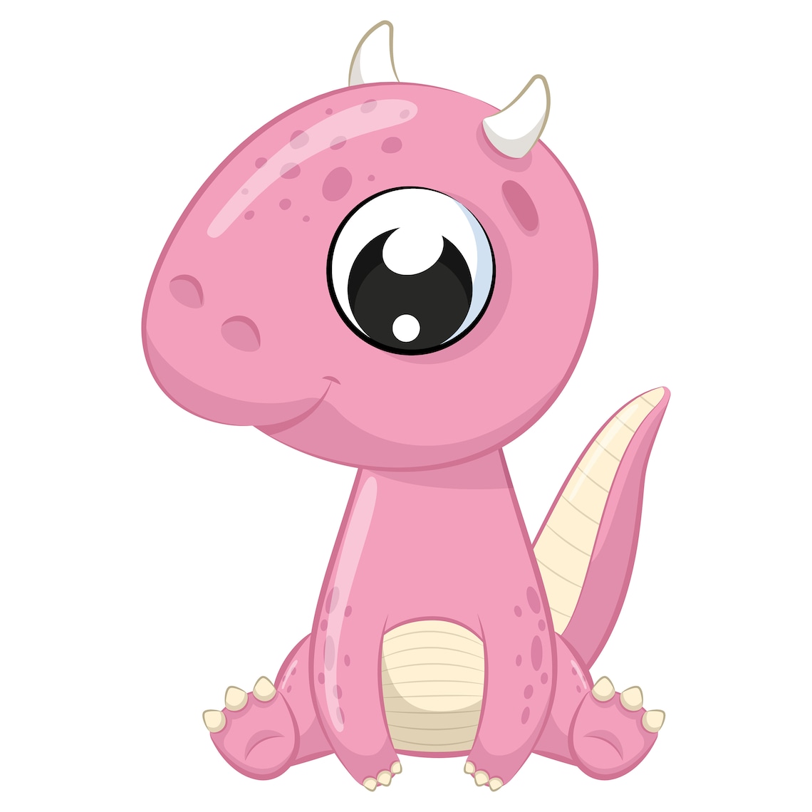Cute Baby Dinosaur Clipart PNG EPS Digital Clip Art | Etsy