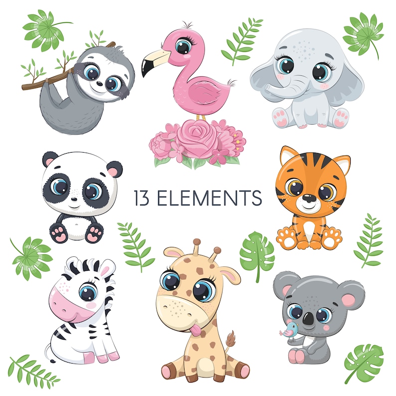 Download Süße Zoo Tiere Clipart PNG EPS australische Tiere Clipart ...