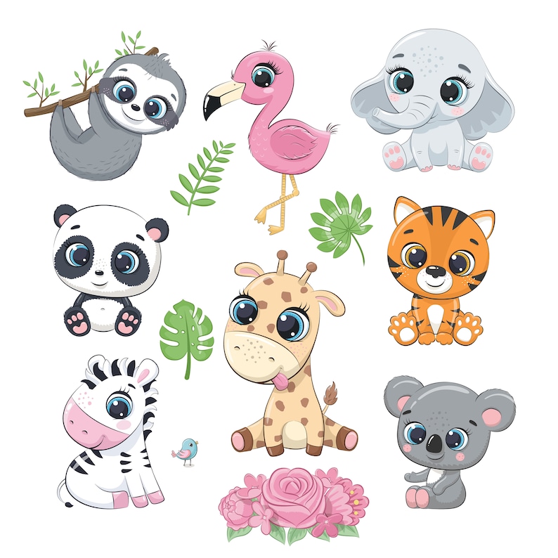 Süße Zoo Tiere Clipart PNG EPS australische Tiere Clipart | Etsy