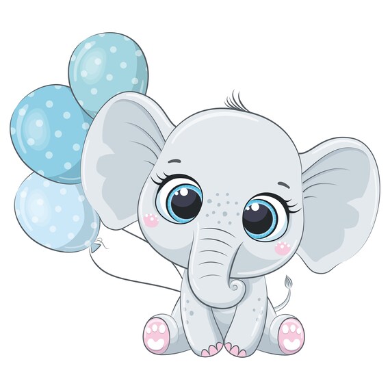 Elephant Baby Shower Clipart Png Jpeg Eps Elephant Baby Etsy