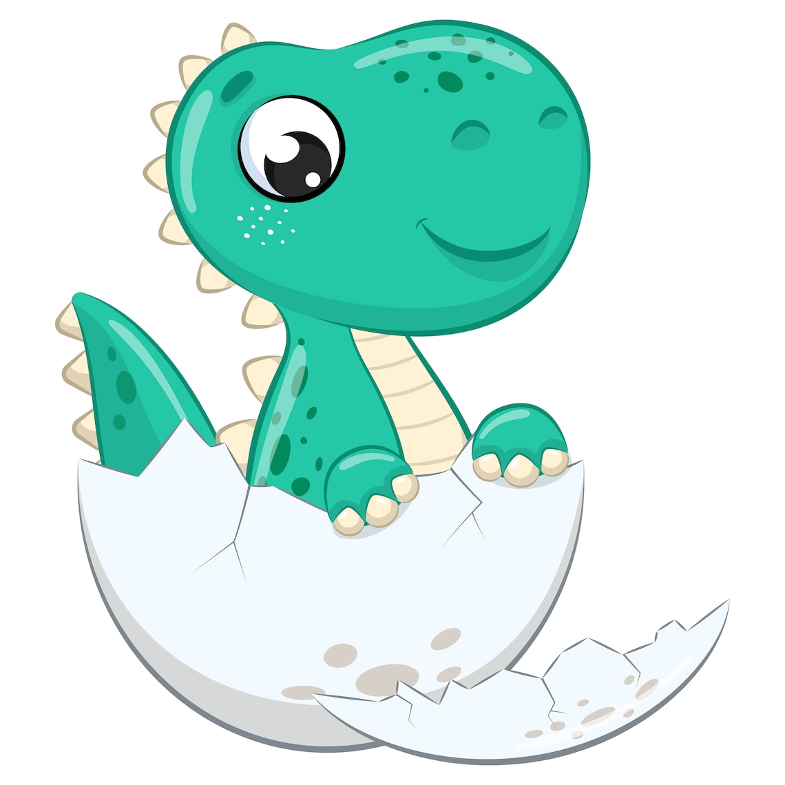 Cute Baby Dinosaur Clipart PNG EPS Digital Clip Art | Etsy