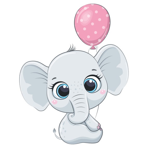 Elephant Baby Shower Clipart Png Jpeg Eps Elephant Baby Etsy