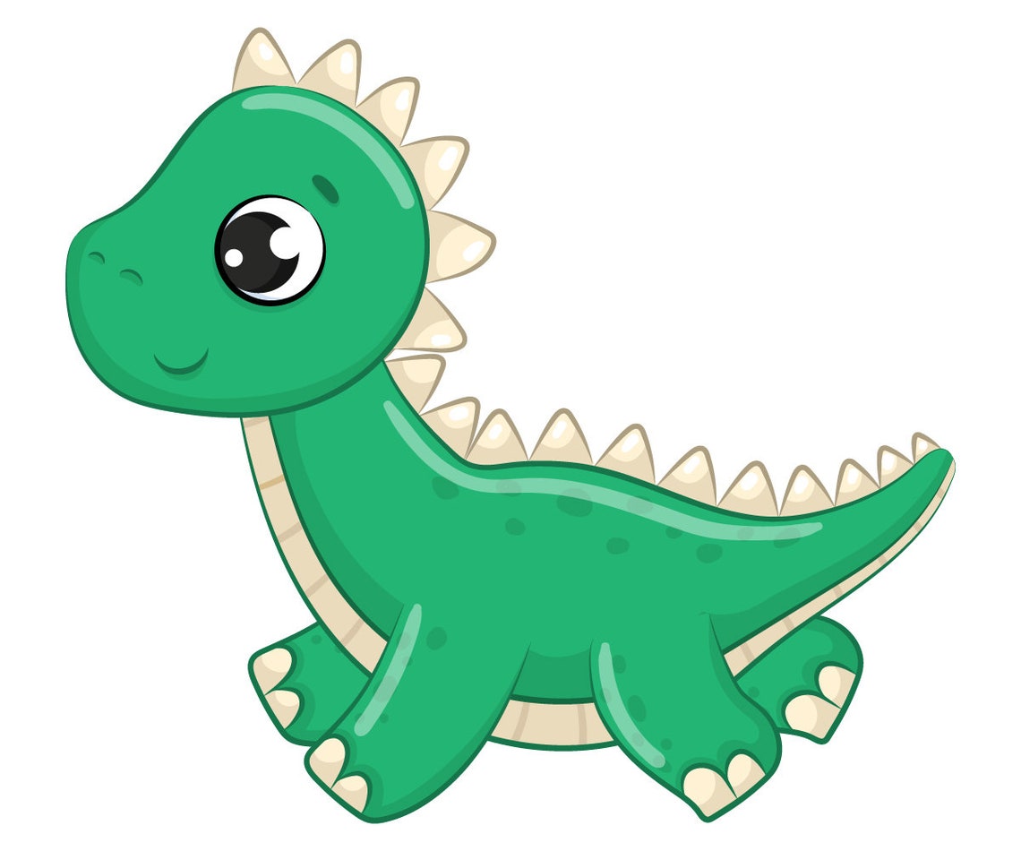 Cute Baby Dinosaur Clipart PNG EPS Digital Clip Art | Etsy