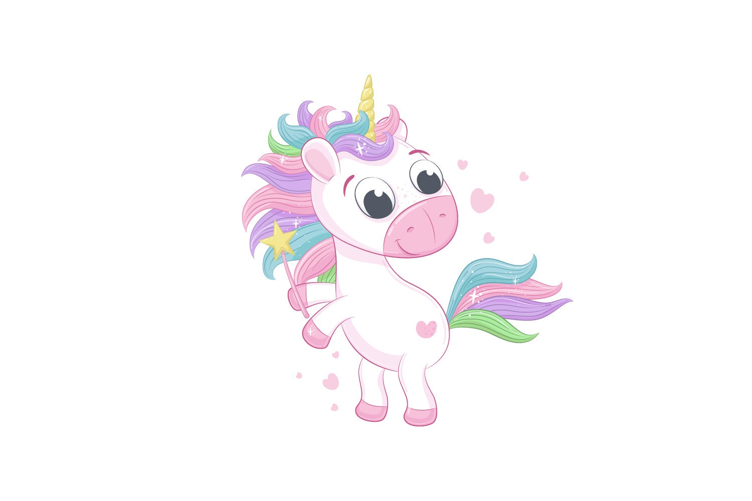 Unicornio Clipart Unicornio PNG EPS JPG Linda Clipart Bebé | Etsy