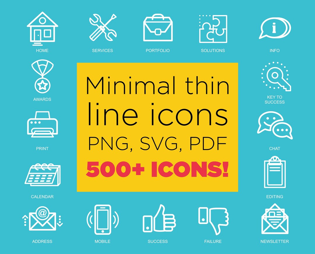 SVG Icons Bundle - 500+ Icons - Business Icons, Social Icons, Editable ...