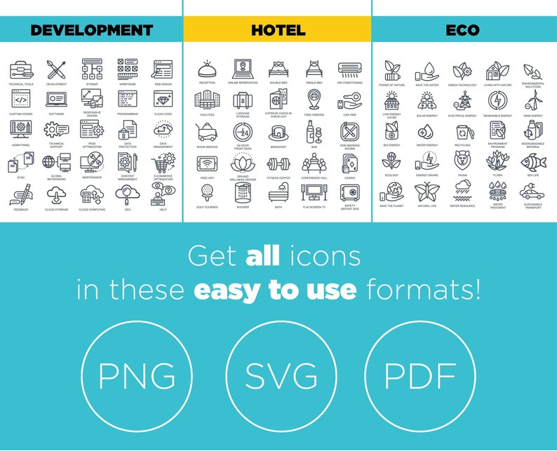 SVG Icons Bundle - 500+ Icons - Business Icons, Social Icons, Editable ...