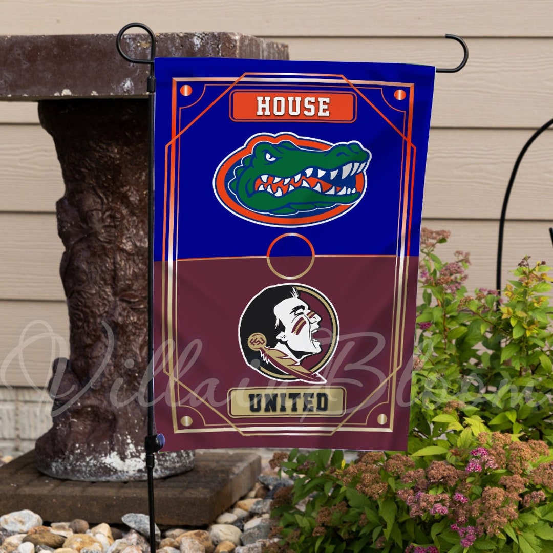 Personalized House Divided Garden Flag Custom Flags College Etsy