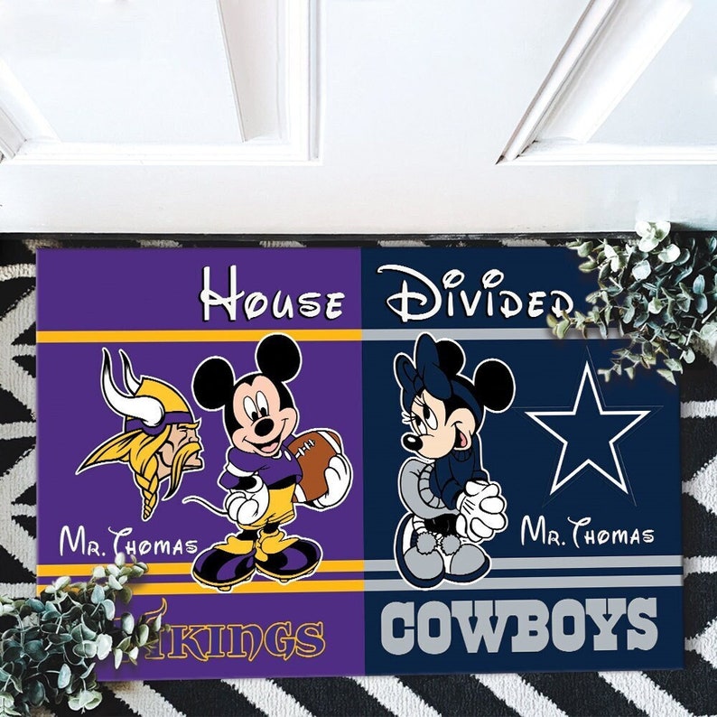 Personalized House Divided Doormats Football Any Team Etsy