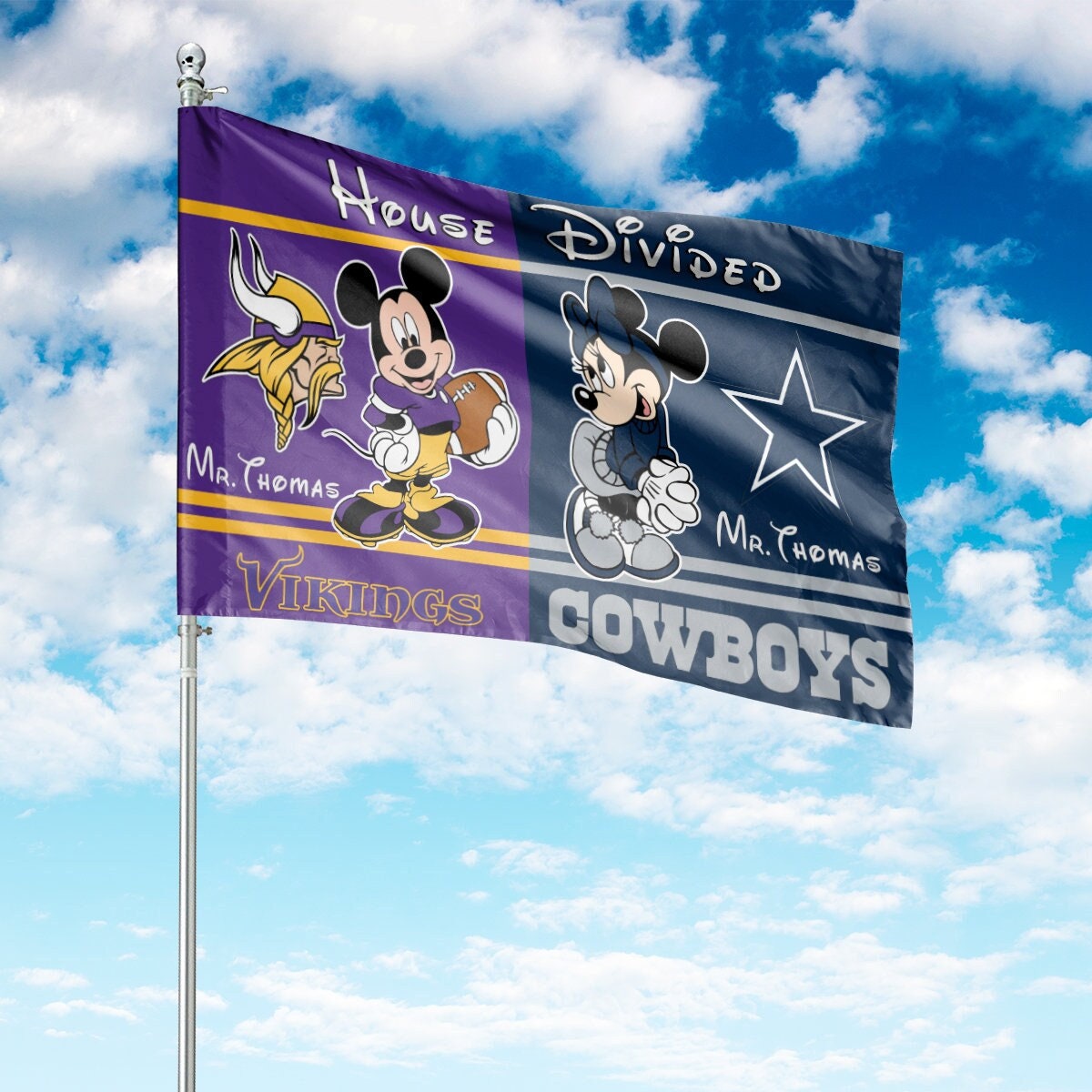 Personalized House Divided Garden Flag, 40x28 In Flags, College  Universities, Football, Any Teams, Any League Any