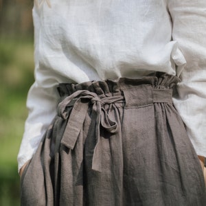 Linen Maxi Skirt , Long Skirt, Summer Skirt, Handmade Skirt, Linen Skirt with Pockets image 2