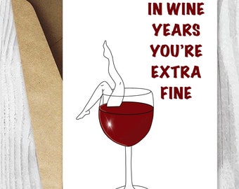 Wine Printable Birthday Card