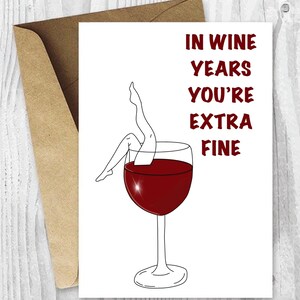 Carte d'anniversaire imprimable de vin