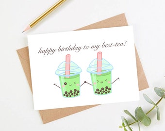 Best-Tea Printable PDF Birthday Card
