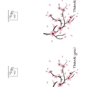Cherry Blossom Thank You Card - Printable PDF - Etsy
