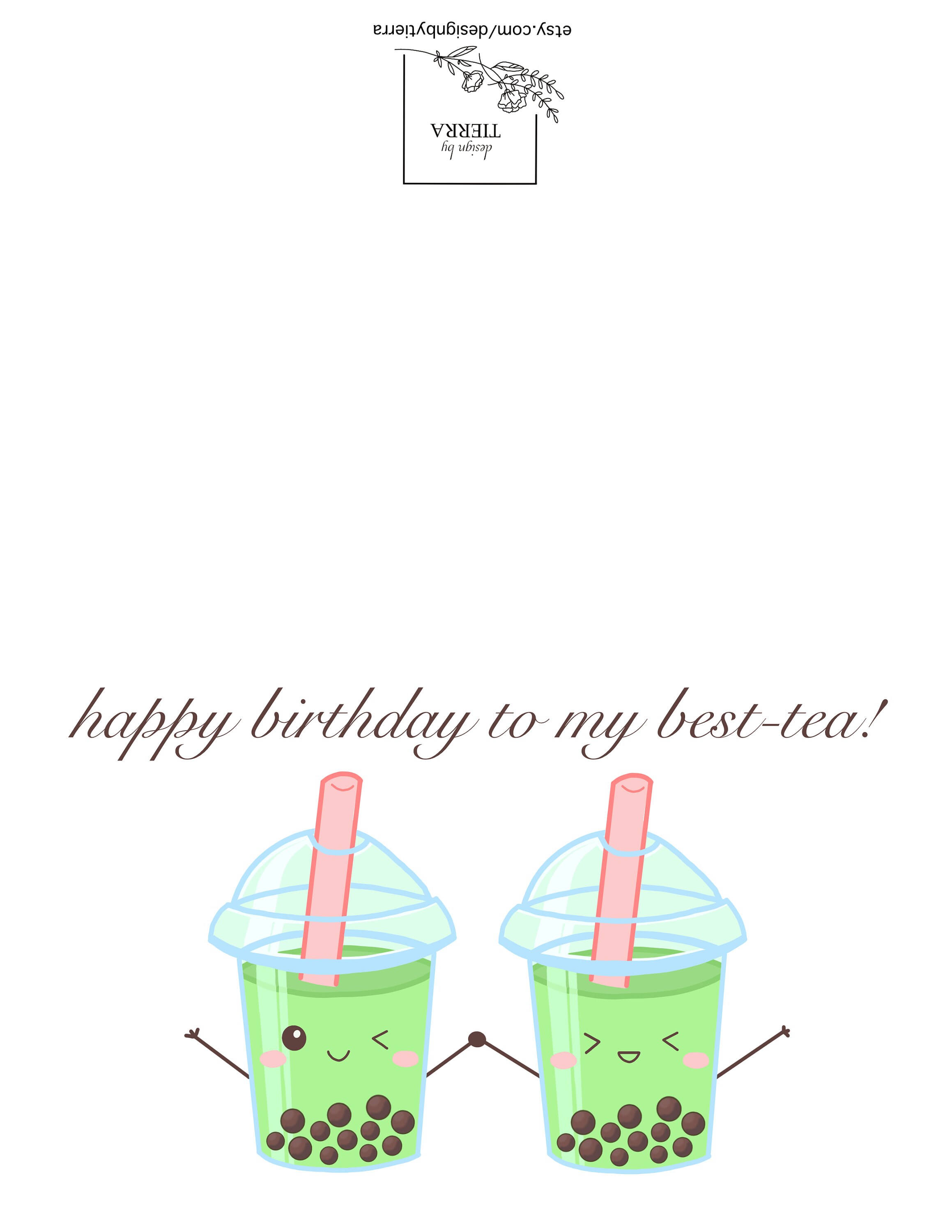 Best-tea Printable PDF Birthday Card - Etsy